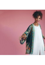 Powder Trailing Wisteria Kimono Jacket - Ink SS22